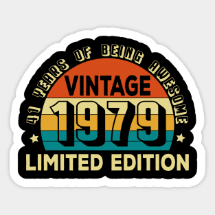 41 Years Of Being Awesome Vintage 1979 Sticker